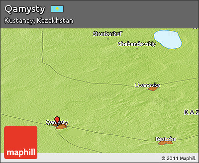 Physical Panoramic Map of Qamysty