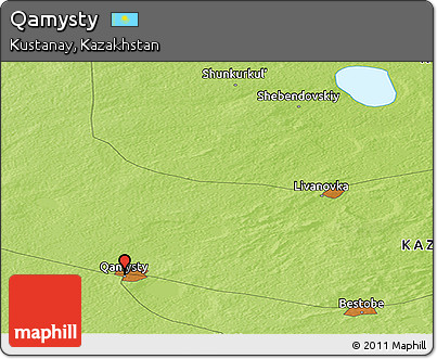 Physical Panoramic Map of Qamysty