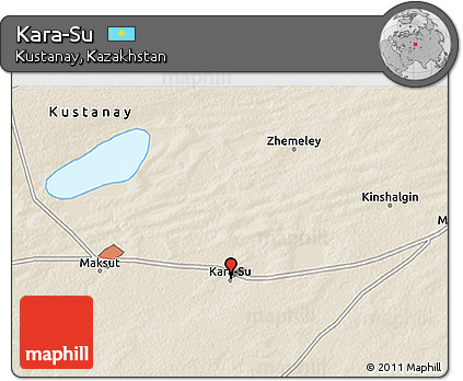 Shaded Relief 3D Map of Kara-Su