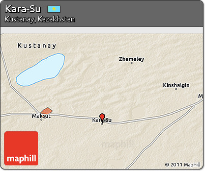 Shaded Relief 3D Map of Kara-Su