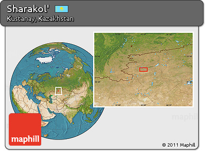 Satellite Location Map of Sharakol'