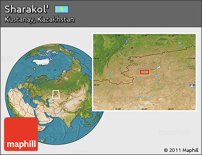 Satellite Location Map of Sharakol'