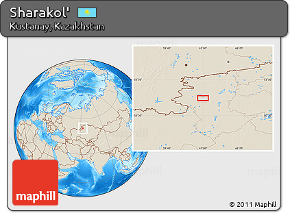 Shaded Relief Location Map of Sharakol'