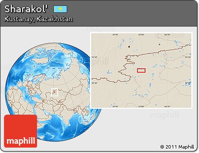 Shaded Relief Location Map of Sharakol'