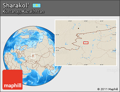 Shaded Relief Location Map of Sharakol'