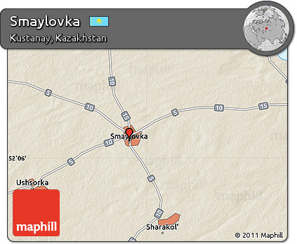 Shaded Relief Map of Smaylovka