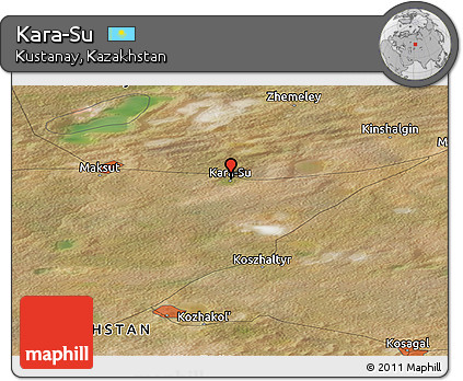 Satellite Panoramic Map of Kara-Su