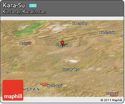 Satellite Panoramic Map of Kara-Su