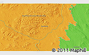 Political 3D Map of the area around 52° 6' 54" N, 64° 31' 30" W