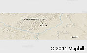 Shaded Relief Panoramic Map of the area around 52° 6' 54" N, 64° 31' 30" W
