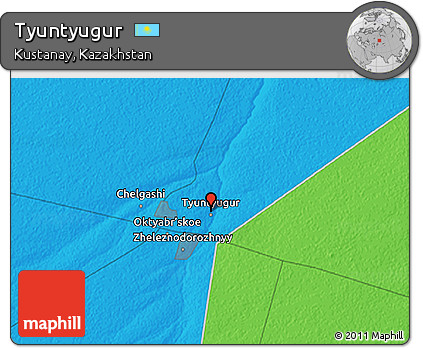 Political 3D Map of Tyuntyugur