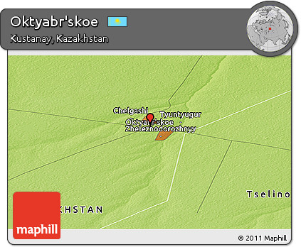 Physical Panoramic Map of Oktyabr'skoe