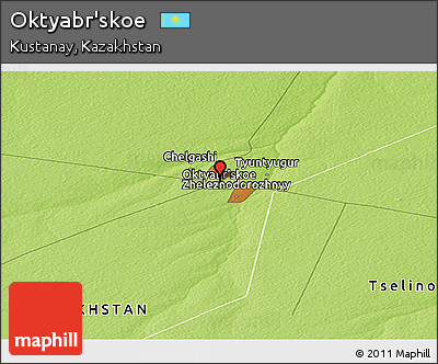 Physical Panoramic Map of Oktyabr'skoe