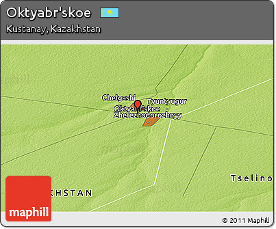 Physical Panoramic Map of Oktyabr'skoe