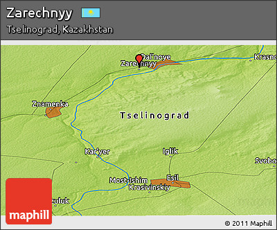 Physical Panoramic Map of Zarechnyy