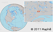 Gray Location Map of the area around 52° 6' 54" N, 67° 4' 29" W