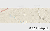 Shaded Relief Panoramic Map of the area around 52° 6' 54" N, 67° 4' 29" W