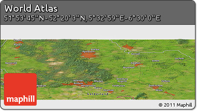 Satellite Panoramic Map of the Area around 52° 6' 54" N, 6° 1' 30" E