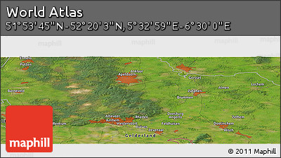 Satellite Panoramic Map of the Area around 52° 6' 54" N, 6° 1' 30" E