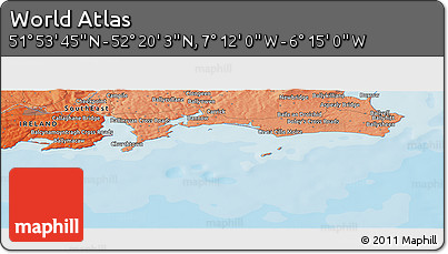 Political Panoramic Map of the Area around 52° 6' 54" N, 6° 43' 29" W