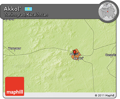 Physical 3D Map of Akkol'