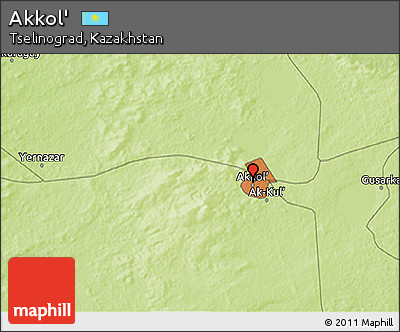 Physical 3D Map of Akkol'
