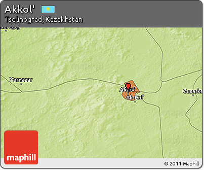 Physical 3D Map of Akkol'