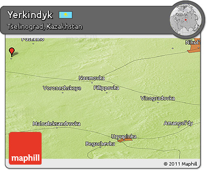Physical Panoramic Map of Yerkindyk