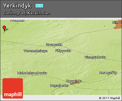 Physical Panoramic Map of Yerkindyk