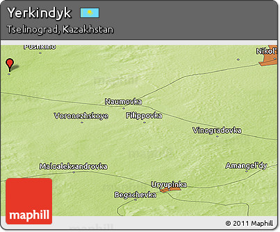 Physical Panoramic Map of Yerkindyk