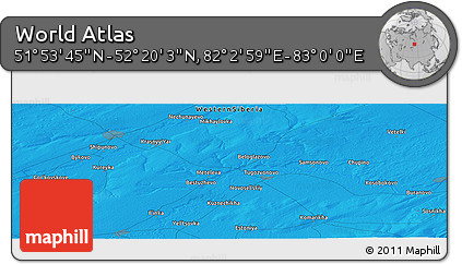 Political Panoramic Map of the Area around 52° 6' 54" N, 82° 31' 30" E