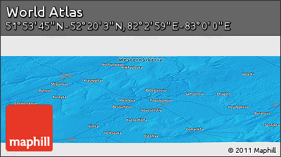 Political Panoramic Map of the Area around 52° 6' 54" N, 82° 31' 30" E