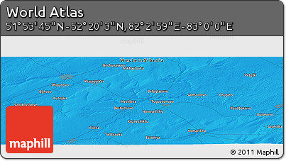 Political Panoramic Map of the Area around 52° 6' 54" N, 82° 31' 30" E