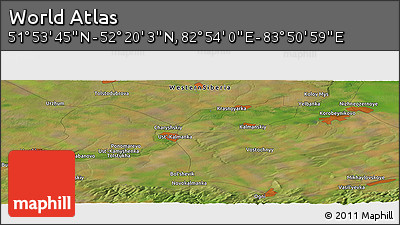 Satellite Panoramic Map of the Area around 52° 6' 54" N, 83° 22' 30" E