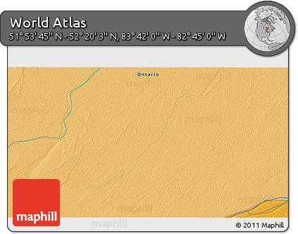 Political 3D Map of the Area around 52° 6' 54" N, 83° 13' 29" W