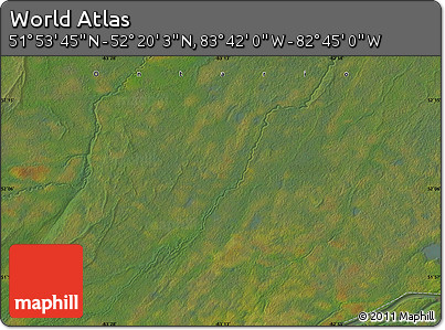 Satellite Map of the Area around 52° 6' 54" N, 83° 13' 29" W