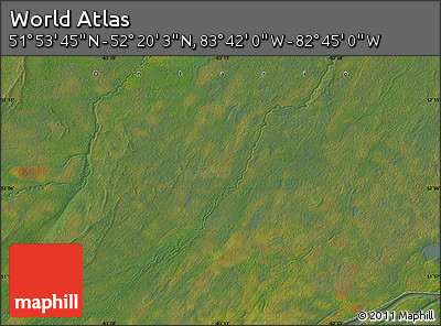 Satellite Map of the Area around 52° 6' 54" N, 83° 13' 29" W