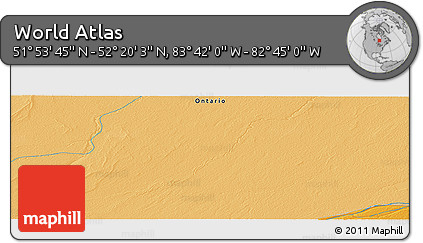 Political Panoramic Map of the Area around 52° 6' 54" N, 83° 13' 29" W
