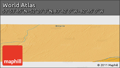 Political Panoramic Map of the Area around 52° 6' 54" N, 83° 13' 29" W