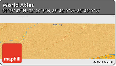 Political Panoramic Map of the Area around 52° 6' 54" N, 83° 13' 29" W