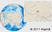Shaded Relief Location Map of Krasnyye Orly
