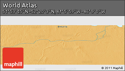 Political Panoramic Map of the Area around 52° 6' 54" N, 86° 37' 30" W