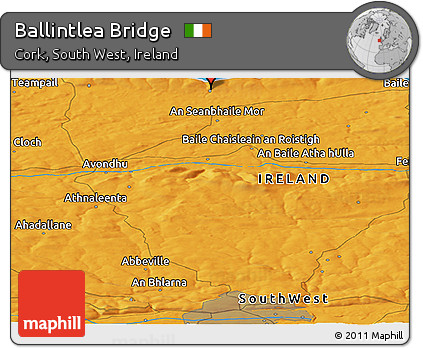 Political Panoramic Map of Ballintlea Bridge