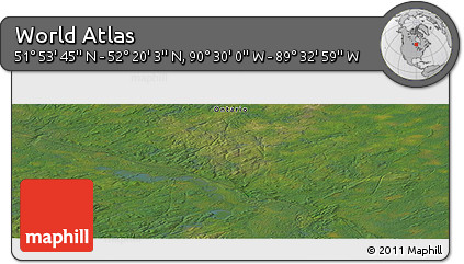 Satellite Panoramic Map of the Area around 52° 6' 54" N, 90° 1' 30" W