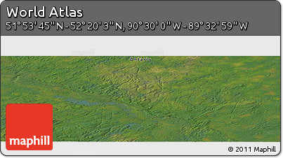 Satellite Panoramic Map of the Area around 52° 6' 54" N, 90° 1' 30" W