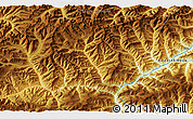 Physical 3D Map of the area around 52° 6' 54" N, 91° 52' 30" E