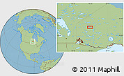 Savanna Style Location Map of the area around 52° 6' 54" N, 92° 34' 29" W