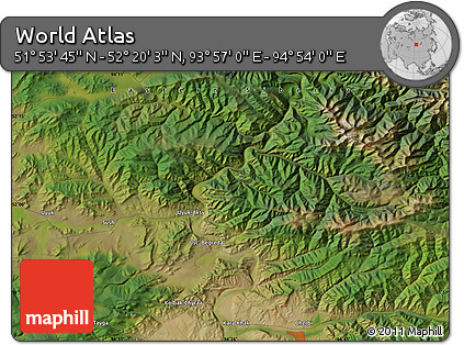 Satellite Map of the Area around 52° 6' 54" N, 94° 25' 30" E