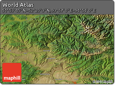 Satellite Map of the Area around 52° 6' 54" N, 94° 25' 30" E