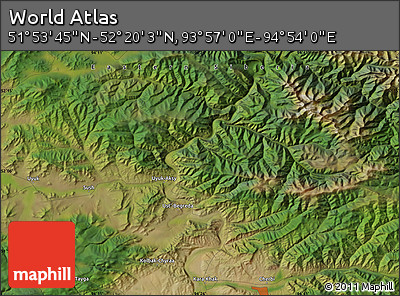 Satellite Map of the Area around 52° 6' 54" N, 94° 25' 30" E